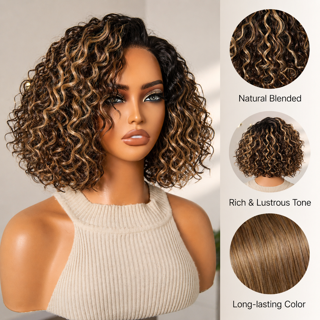 🔥Last Day: 79% OFF🔥Ready-to-Wear Glueless Curly Bob Wig